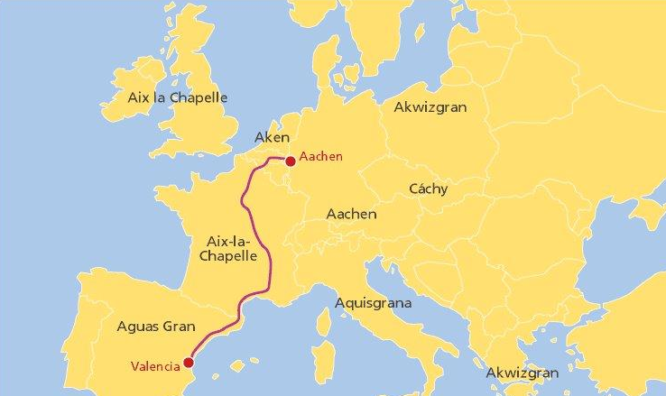 Aaachen in verschiedenen europäischen Sprachen Aaachen in verschiedenen europäischen Sprachen