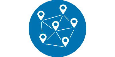 verweist auf: Modul M-GDI-1: Gut vernetzt – die Geodateninfrastruktur Das Logo zeigt eine Netzwerk von Koordinaten (verweist auf: Modul M-GDI-1: Gut vernetzt – die Geodateninfrastruktur)