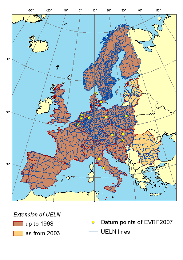 Picture shows  the datum points in EVRF2007