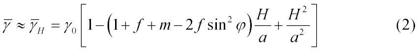 formula for computation of average value of normal gravity (click to enlarge)